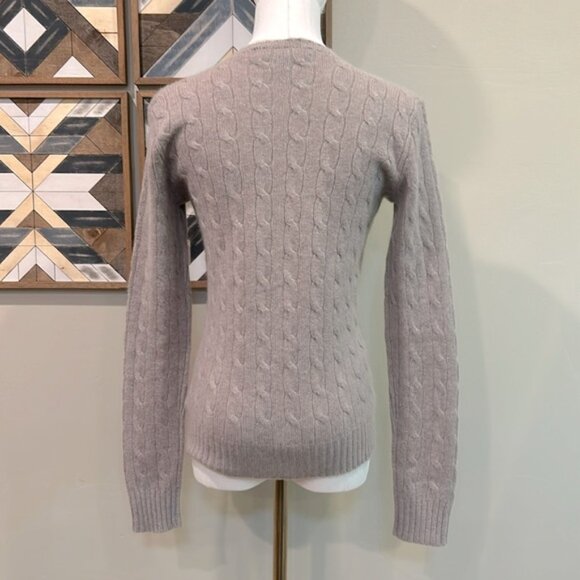 Ralph Lauren Black Label Cashmere Cable Knit Sweater Slim Fit Medium EUC - Picture 3 of 6